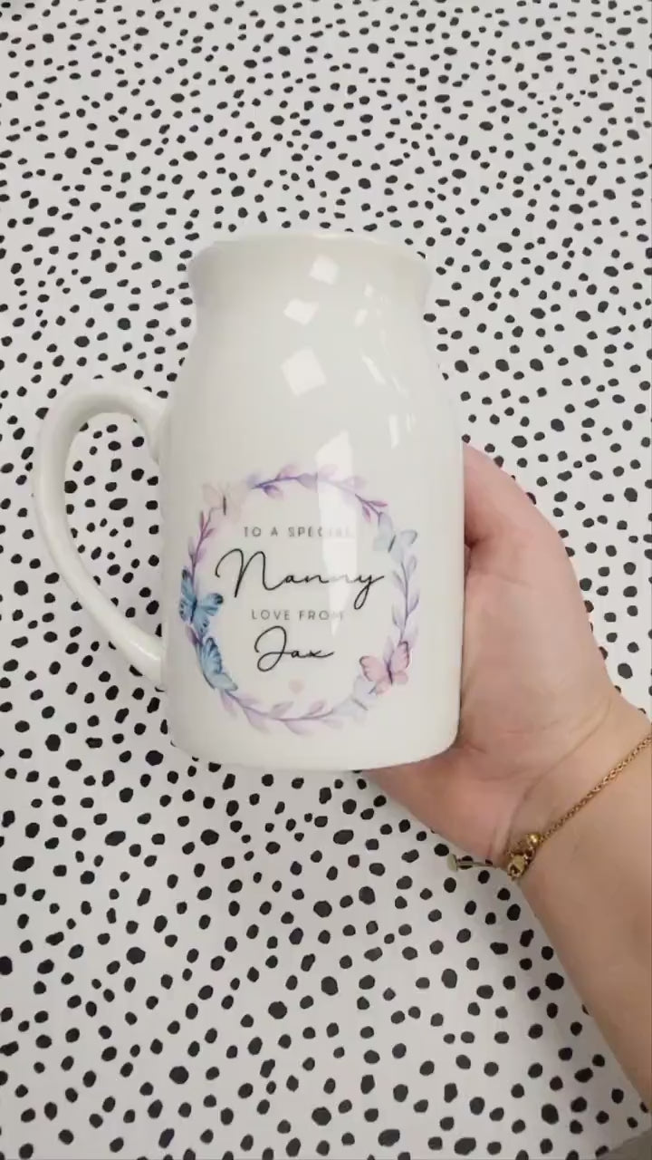 Personalised Vase Grandma Nanny Auntie Ceramic Flower Jug Gift