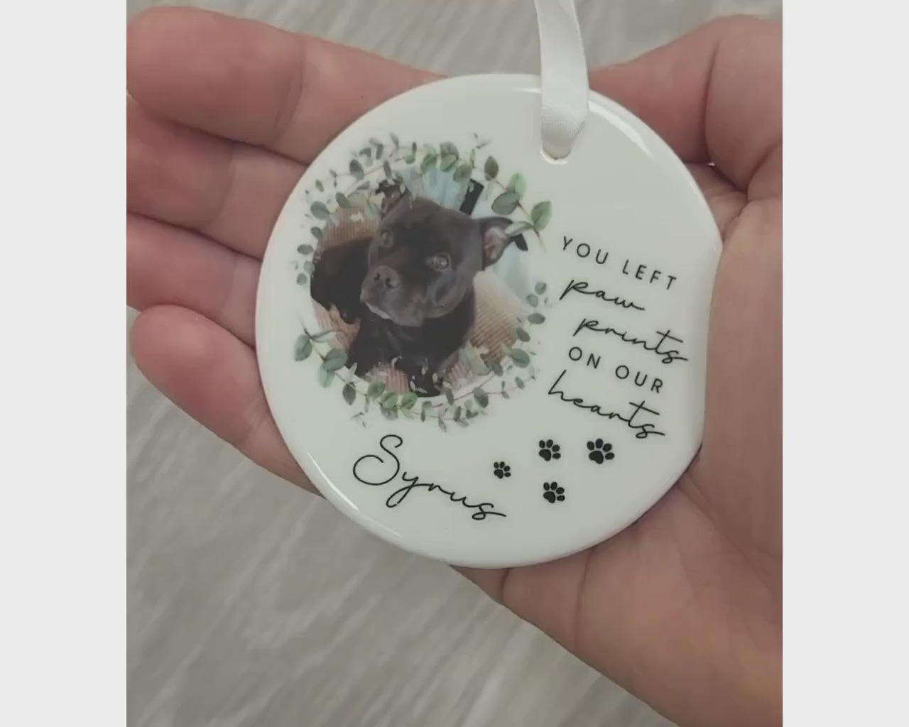 Pet Memorial Gift Dog Loss Ornament Personalised Bereavement Poem Decoration