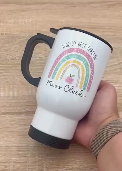 Personalised Teacher Travel Mug: Stainless Steel Thank You Gift