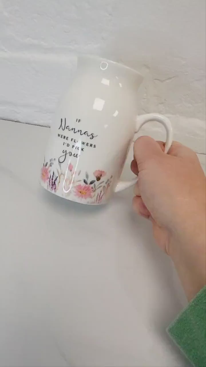 Personalised Vase Grandma Nanny Auntie Ceramic Flower Jug Mother's Day Gift