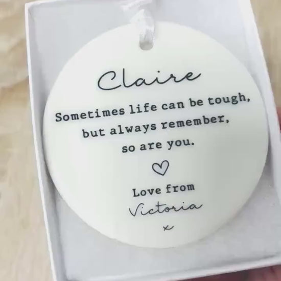 Personalised Life Is Tough But So Are You Ornament Friend Daughter Sister Keepsake Thinking Of You Sympathy Motivational Quote Ceramic Gift