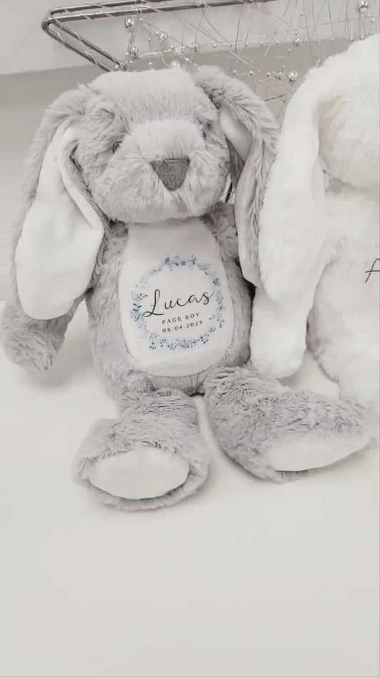 Flower Girl Gift Soft Toy Bunny Teddy Personalised Page Boy Wedding Present