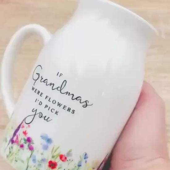 Personalised Vase Grandma Nanny Auntie Ceramic Flower Jug Mother's Day Gift