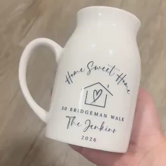 Personalised New Home Vase Moving House Couple Ceramic Gift
