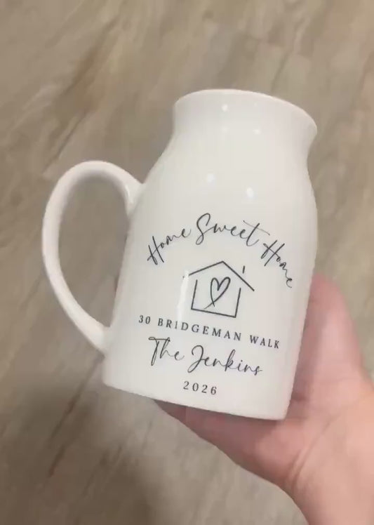 Personalised New Home Vase Moving House Couple Ceramic Gift