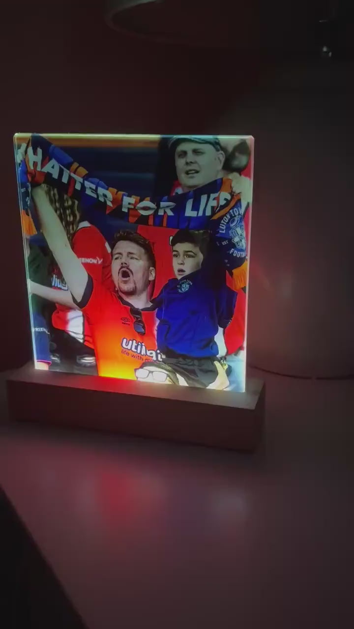 Photo Panel Glass Light Up LED Personalised Picture Gift