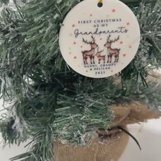 First Christmas As Grandparents Bauble Ornament Personalised Family Xmas Decoration Gift
