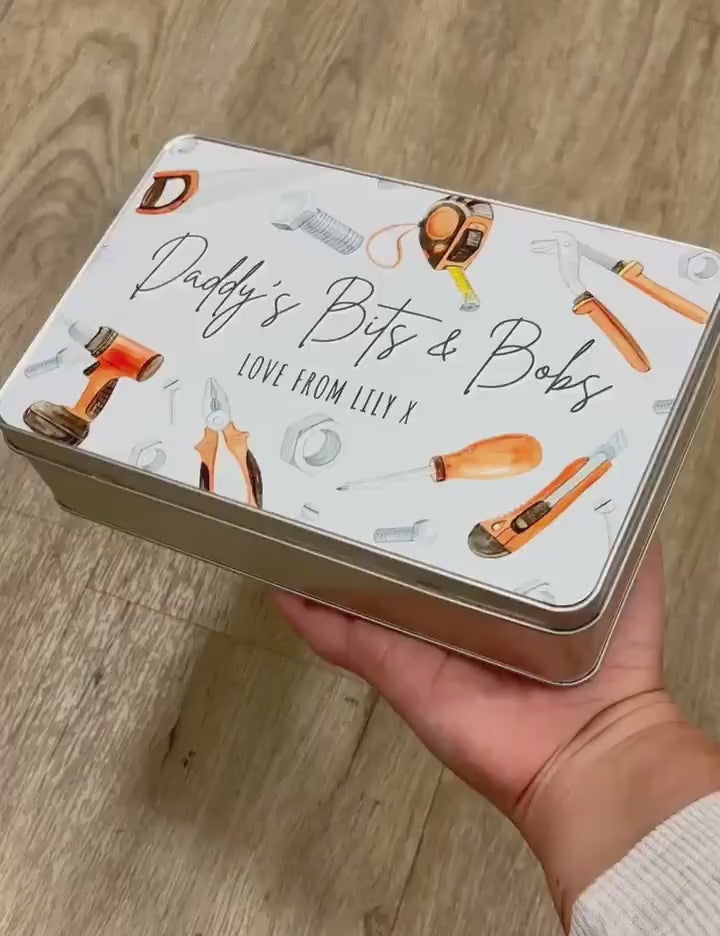 Personalised Tools Tin Father's Day Gift For Daddy, Grandad etc