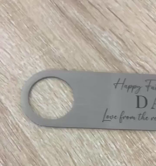 Personalised Father's Day Bottle Opener: Custom Dad Gift