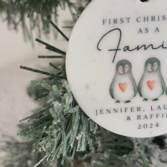 First Christmas As A Family Personalised Ornament Baby First Xmas Penguin Gift