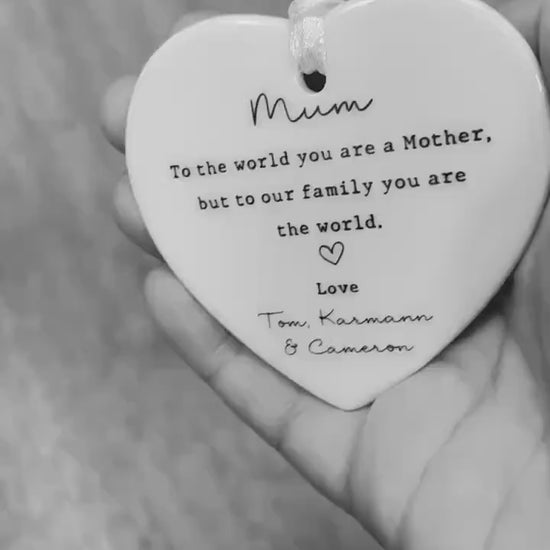 Personalised Mum Ornament Mother's Day Keepsake Sentimental Message Poem Ceramic Birthday Gift