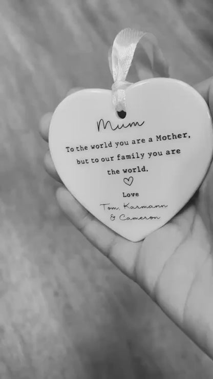 Personalised Mum Ornament Mother's Day Keepsake Sentimental Message Poem Ceramic Birthday Gift