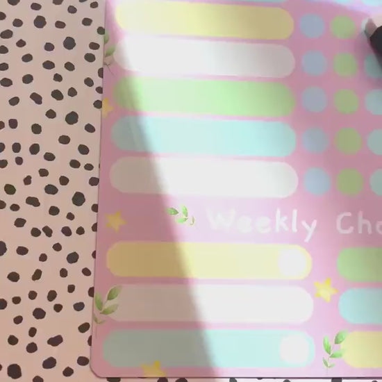 Personalised Wipeable Chore Chart Kids Reward Dry Erase Daily Task White Board