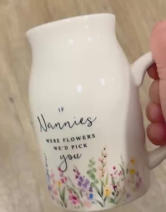 Personalised Vase Mummy Grandma Nanny Mum Ceramic Flower Jug Birthday Gift