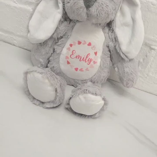 Personalised Valentine's Bunny Teddy Gift Girl Girlfriend Soft Toy Present