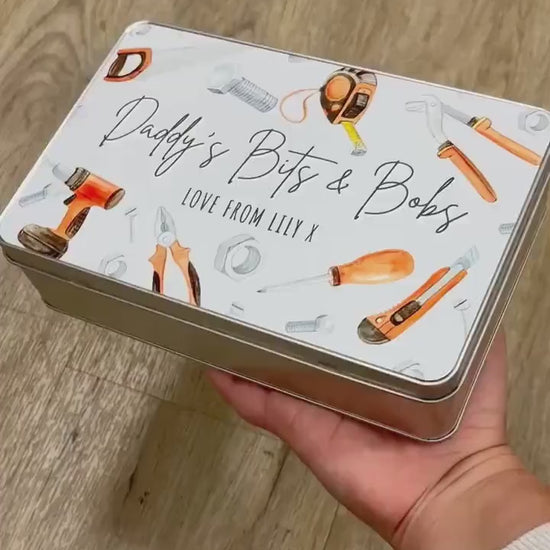 Personalised Tools Tin Father's Day Gift For Daddy, Grandad etc