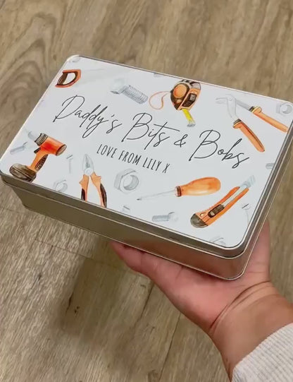 Personalised Tools Tin Father's Day Gift For Daddy, Grandad etc