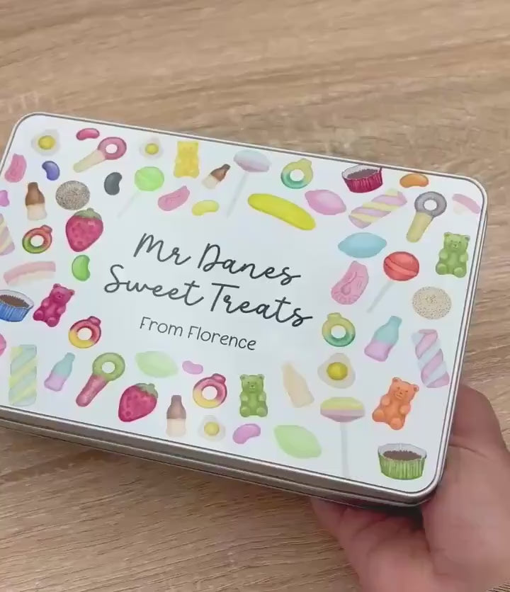 Personalised Sweets Tin Custom Name Candy Treat Storage Gift