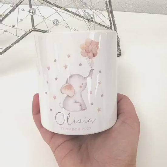 Personalised Money Box Baby Keepsake Girls Piggy Bank Newborn Gift