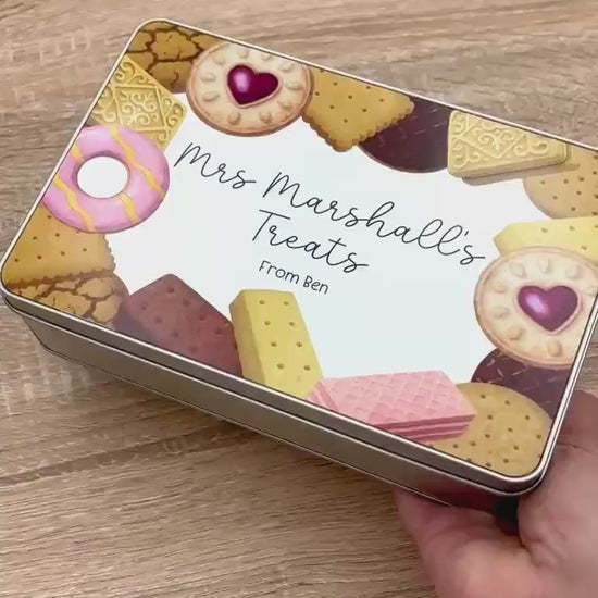 Personalised Biscuit Tin Grandparent Mum Colleague Teacher Treat Gift