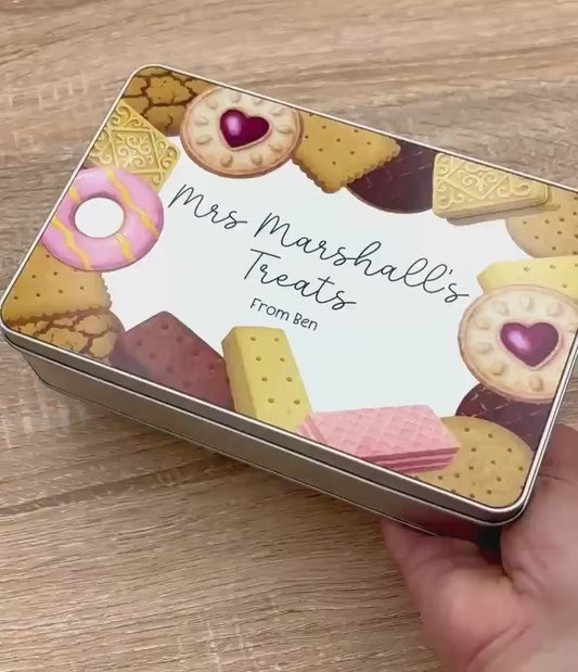 Personalised Biscuit Tin Grandparent Mum Colleague Teacher Treat Gift
