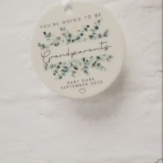 Grandparents Pregnancy Reveal Ornament Announcement Personalised Gift Decoration