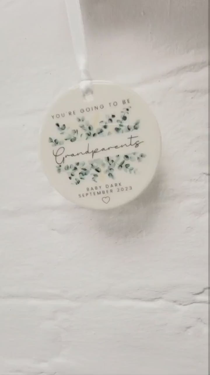 Grandparents Pregnancy Reveal Ornament Announcement Personalised Gift Decoration
