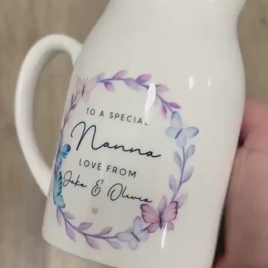 Personalised Vase Mum Grandma Nanny Auntie Ceramic Flower Gift