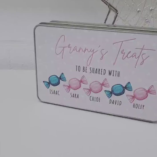 Personalised Sweet Tin Christmas Gift For Grandparents, Nanny, Grandma Etc